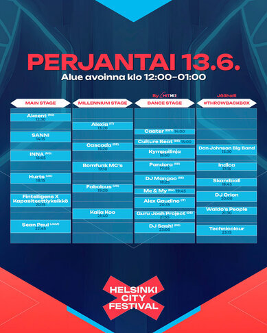Perjantain aikataulu